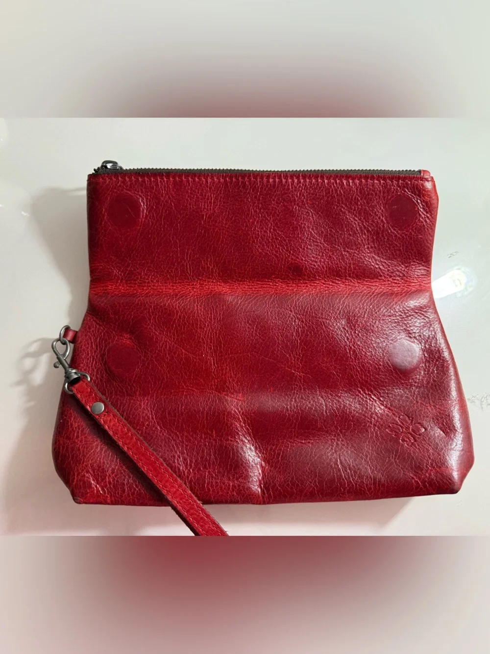 Patricia Nash Red Leather Wristlet Clutch